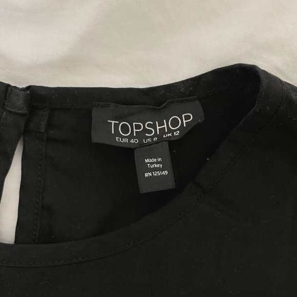 Topshop Cropped Contrast Stitch Tie Top - Picture 5 of 6